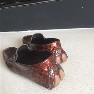 Animal print patent leather driver/ loafer